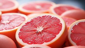 AI generated Freshness and vitality in a juicy, ripe grapefruit slice generated by AI photo