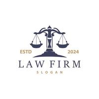 Lawyer Logo, Law Court Simple Design, Legal Scales Template Illustration Vector