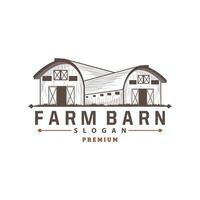 Barn logo agriculture building template farmer farm vintage design simple retro style illustration vector