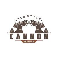 Cannon Logo, Elegant Simple Design Retro Vintage Style, War Artillery Vector, Illustration Symbol Icon vector