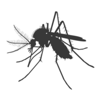 AI generated Silhouette mosquito animal black color only full body png