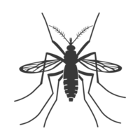 AI generated Silhouette mosquito animal black color only full body png