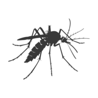 AI generated Silhouette mosquito animal black color only full body png