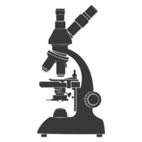 ai généré silhouette microscope est une laboratoire instrument noir Couleur seulement png