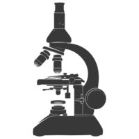 ai gegenereerd silhouet microscoop is een laboratorium instrument zwart kleur enkel en alleen png