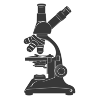 ai généré silhouette microscope est une laboratoire instrument noir Couleur seulement png