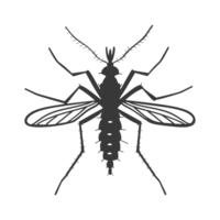 AI generated Silhouette mosquito animal black color only full body png