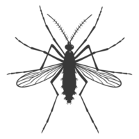 AI generated Silhouette mosquito animal black color only full body png