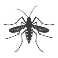 AI generated Silhouette mosquito animal black color only full body png