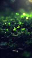AI generated Small Green Plants Growing Amidst Grass. Generative AI. photo