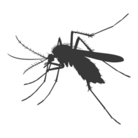 AI generated Silhouette mosquito animal black color only full body png