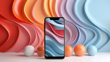 AI generated Modern technology connects communication in a futuristic abstract illustration generated by AI photo