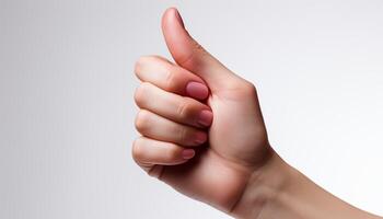 AI generated Thumb up, success, agreement a sign of support and satisfaction generated by AI photo