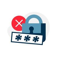 wrong, the password entered is incorrect concept illustration flat design vector. simple modern graphic element for ui, infographic, icon vector