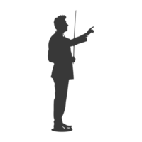 AI generated Silhouette orchestra conductor in action black color only png