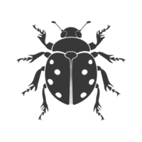 AI generated Silhouette ladybug animal black color only png