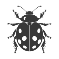 ai generato silhouette coccinella animale volare nero colore solo png