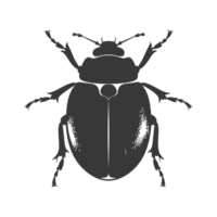 AI generated Silhouette ladybug animal fly black color only png