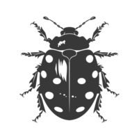 ai generato silhouette coccinella animale volare nero colore solo png