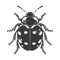 AI generated Silhouette ladybug animal fly black color only png