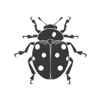 ai generiert Silhouette Marienkäfer Tier schwarz Farbe nur png
