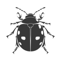 AI generated Silhouette ladybug animal black color only png