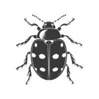 AI generated Silhouette ladybug animal black color only png