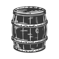 AI generated Silhouette of drum or barrel black color only png