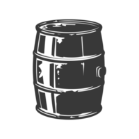 AI generated Silhouette of drum or barrel black color only png