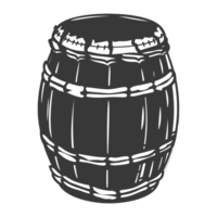 AI generated Silhouette of drum or barrel black color only png