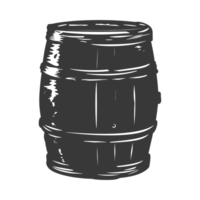 AI generated Silhouette of drum or barrel black color only png