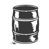 AI generated Silhouette of drum or barrel black color only png