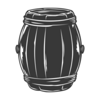 AI generated Silhouette of drum or barrel black color only png