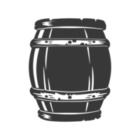 AI generated Silhouette of drum or barrel black color only png