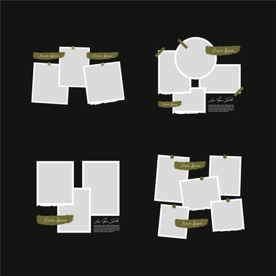 Pictures or photos frame collage abstract photo frames and digital photo wall template