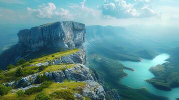 ai generado hermosa natural montaña zumbido ver paisaje foto