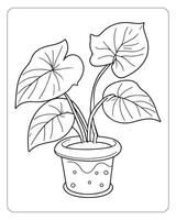 Flower coloring pages for kids, Flower illustration vector