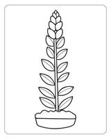 Flower coloring pages for kids, Flower illustration vector