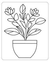 Cute flower coloring pages for kids, flower vector illustration