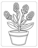 Cute flower coloring pages for kids, flower vector illustration