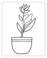 Flower coloring pages for kids, Flower illustration vector