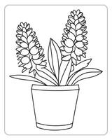 flor colorante paginas para niños, flor ilustración vector