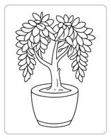 Flower coloring pages for kids, Flower illustration vector