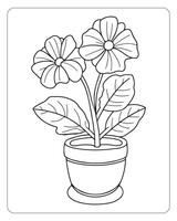 flor colorante paginas para niños, flor ilustración vector