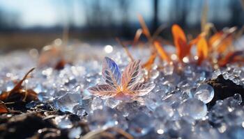 ai generado vibrante otoño hoja refleja belleza en naturaleza vistoso temporada generado por ai foto