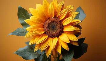 AI generated Yellow sunflower petal, vibrant colors, nature beauty in a bouquet generated by AI photo