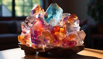 AI generated Shiny gemstone collection illuminates nature vibrant colors in close up generated by AI photo