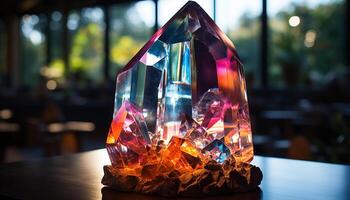 AI generated Shiny gemstone collection illuminates wealth and elegance in nature generated by AI photo