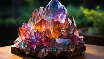 AI generated A vibrant collection of gemstones illuminates nature beauty generated by AI photo