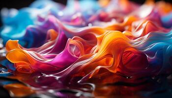 AI generated Abstract colors in vibrant liquid paint create a beautiful backdrop generated by AI photo